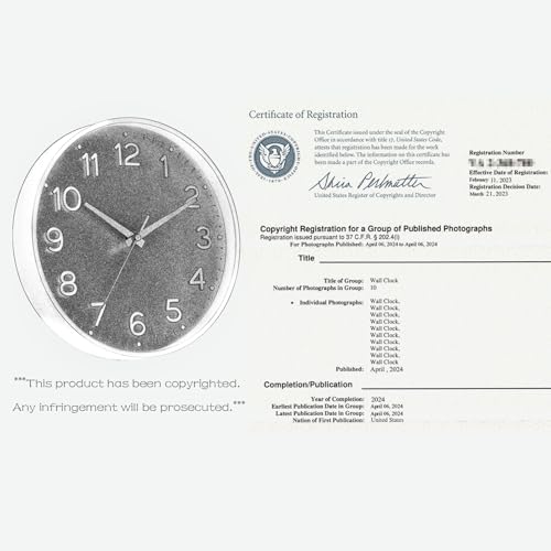 image for Roymnie Wall Clock Green, Silent Wall Clocks Battery Operated 8 Inch-M