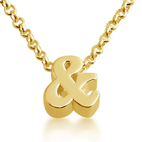 Ampersand Symbol & - Your Personalized Serif Font Pendant Necklace Thin 1mm Chain2