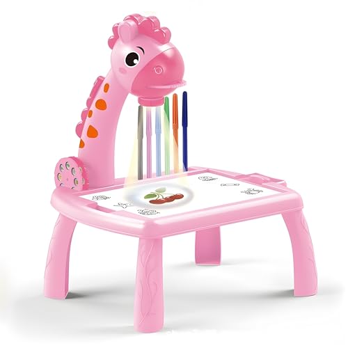Image of Cable World Drawing Projector for Kids, Art and Crafts, Drawing Board with 12 Color Pens, Kids Drawing Projector Table - Trace and Draw Art Sketcher Desk with Pattern Slides, Markers and Blank Book