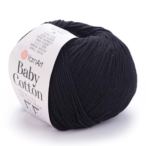 YarnArt Baby Cotton Yarn - Soft Knitting Yarn for Baby & Summer 50% Cotton 50% Acrylic 1.76 Oz 180.44 Yds Ideal for Amigurumi & Crochet Projects (460)