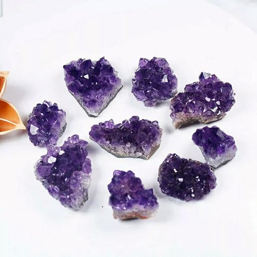 Lot de 5 spécimens de Cristal de Quartz en améthyste Naturelle, 30 à 40 g