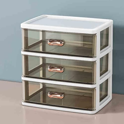Urocza półka na biurko z szufladami, stojak do przechowywania materiałów PP (biały 34,5 x 24,5 cm/13,6 x 9,6 cala) - idealny do domowego biura i nauki