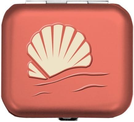 Light Weight Metal Divided Pill Box Pillbox Case New Hinged - Coastal Shells