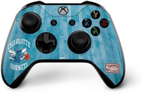 Skinit Decal Gaming Skin Compatible with Xbox One X Bundle - Officially Licensed NBA Charlotte Hornets Hardwood Classics Design