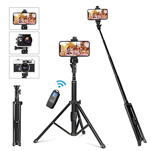 YOHOOLYO Bastone Selfie Stick Treppiede per Cellulare 3 in 1 Wireless Cavalletto di Bluetooth Estensibile 137cm Telescopico Palo per iPhone/Telefono/Smartphone/Gopro/Fotocamera YK-67