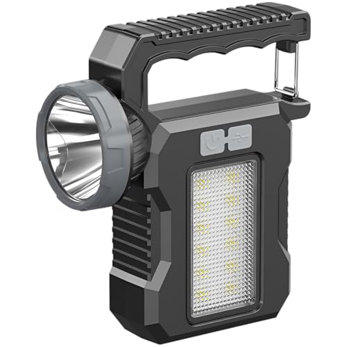 Luz de búsqueda colgante para acampar y senderismo nocturno con placa solar