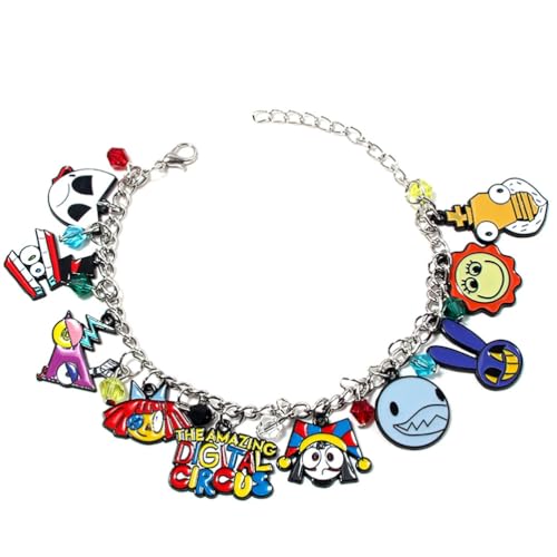 AMZ Digital Circus-Themed Bracelet – TADC-Series Inspired Pomnii Clown Character Beaded Wristband Gift for Fans