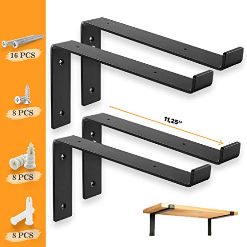 BATODA Shelf Brackets 11" x 6" (4pcs) - Floating Shelf Bracket - Heavy