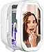 YUTGMasst Mini Frigorifero Frigo Cosmetico Portatile-8 Litri, Pannello in Vetro + Illuminazione A LED,con Impostazione Calda E Fredda, per Trucco E Cura della Pelle,Case, Automobili, Bar