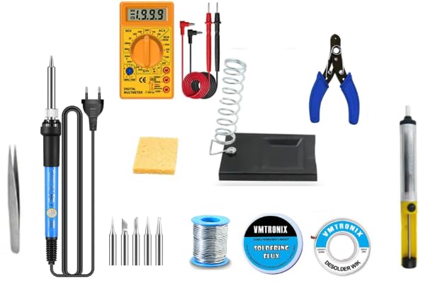 60 Watts Temperature Adjustable Soldering Iron Kit Set With 5 Additional Copper Tips (Pack of 11)-image-47