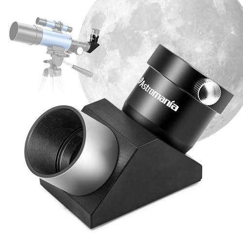 Astromania 1.25 Inch Telescope Diagonal with Amici Erecting Prism - 90° Fully-Coated Star Diagonal for Upright & Clear Astronomical Viewing, Metal/Plastic Construction, Enhanced Optical Transparency