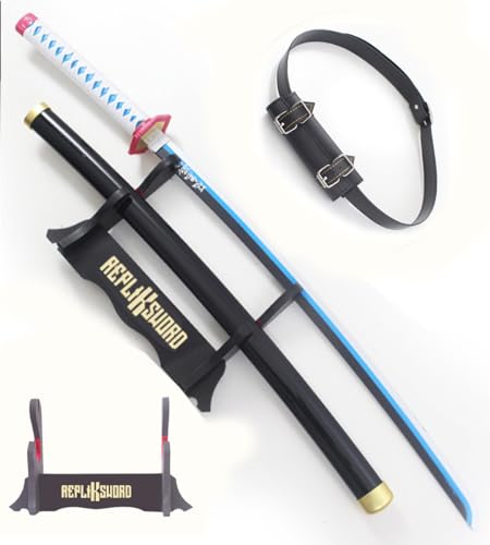 Katana Giyu Demon Slayer en bois le cadeau idéal avec présentoir pour fan