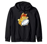 Süße Katze Spielt Rugby Kätzchen Rugby Spieler Kostüm Kapuzenjacke