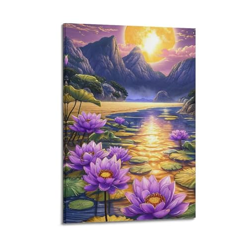 Poster fleur de lotus pour chambre : l'impression sur toile qui apaise votre décoration murale