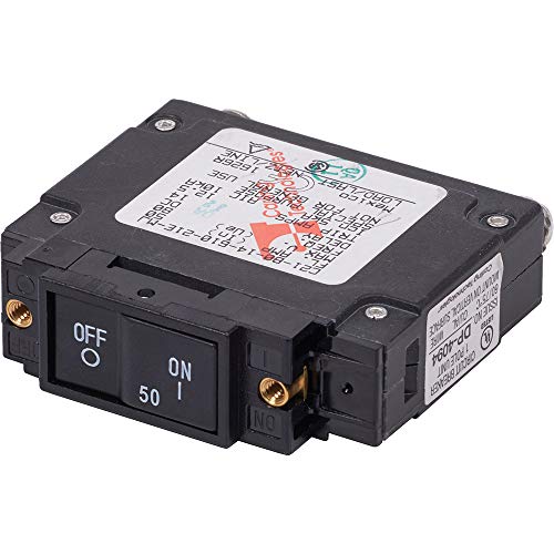 Blue Sea Systems 7445 Circuit Breaker C-Series Flat Rocker 50A DC UL489 Beige