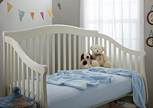Image of TL Care 2 Pack Fitted Crib Sheets 52x28 inch, Blue | 100% Natural Cotton Crib and Toddler Bed Sheets, Soft, Breathable & Hypoallergenic, Gentle on Skin, Neutral for Boys & Girls