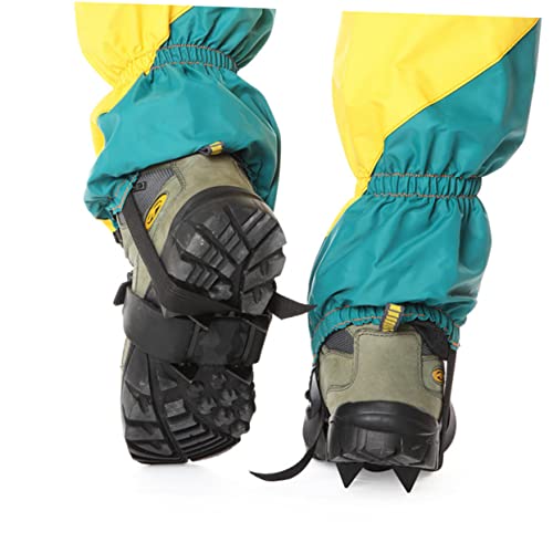 Didiseaon Snow Crampons for Shoes 4-Teeth Ice Cleats Hard Manganese Steel Elastic Adjustable for Outdoor Adventures