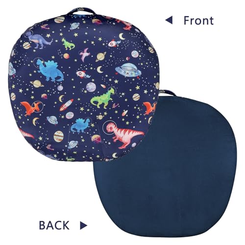 Image of GFU Newborn Lounger Cover Replacement, Soft Baby Lounger Cover 1 Pack, Breathable Infant Removable Slipcover for Boys Girls, Blue Dinosaur Pattern