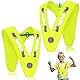 2 Stück V-Form Warnweste Kinder, Reflektorweste Kinder Gelb, Sicherheitsweste Kinder mit elastischemBand verhindern Verrutschen Gute Sichtbarkeit,für Sport, Laufen, Fahrrad
