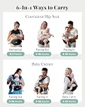 Baby Carrier, MOMTORY Safety-Certified | Plus Size Friendly, 6 Carry Positions, Ergonomic Hip Support, Cozy Baby Carrier with Hipseat for 7-50lbs, All Seasons