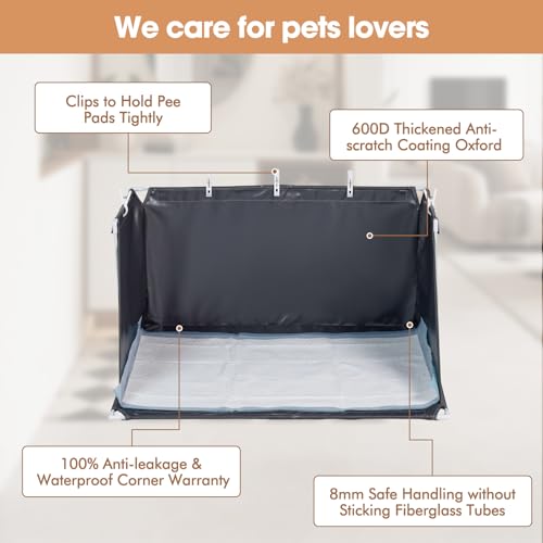 Image of Dog Pee Pad Holder with High Walls, Portable Dog Litter Box for Inside Potty, Splash-Proof Pee Shield Pad Holder Tray for Puppies Small and Medium Dogs