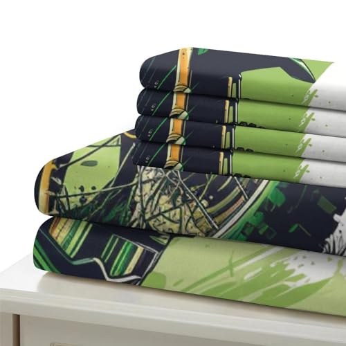 Parure de lit moto 3D housse de couette imprimée avec zip fermeture éclair microfibre lit simple - 6