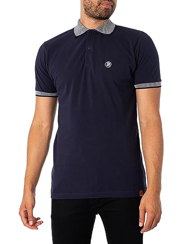 Polo en maille piquée jacquard haut de gamme avec col à motif dogtooth TR/8827