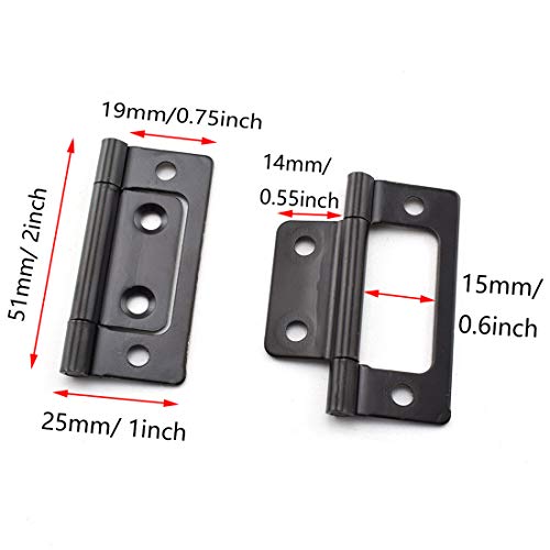 Sdtc Tech H-MORTISE-HINGE-BLACK4 4-Pack Non-Mortise Door Hinges Bifold Butt Cabinet Hinges thumb #3