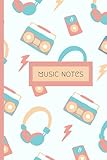 Headphones and Stereos Blank Music Sheets Notebook