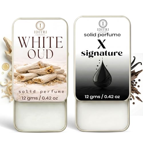 Image of IDITRI EXPORT Solid Perfume |x signature&White Oud Alcohol Free Wax Perfume Balm, Long Lasting | Pocket Tin 12g, Pack Of 2| Non Greasy Smooth Glide, Travel Friendly Unisex Gifts He Or Her