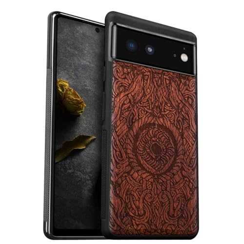 Protection de téléphone antichoc Google Pixel 6 coque bois et TPU souple