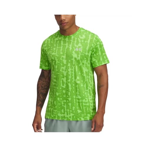 Maillot de course Under Armour Launch imprimé vert pour homme, idéal running