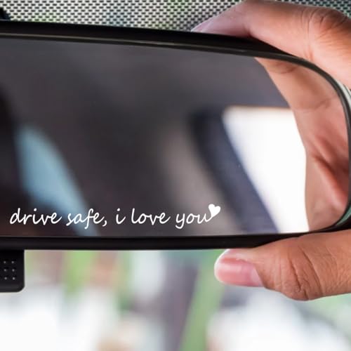 Image of 5X I Love You Drive Safe Mirror Sticker For Car, Drive Safe I Love You Decal, Rearview Mirror Decal, Car Stickers And Decals For Couple Boyfriend Girlfriend, Romantic Cars Rearview Mirrors Accessories