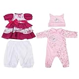 CHAREX Reborn Baby Doll Clothes Christmas Costume for 20-22 Inch Reborn Doll Girl 2 Pack Reborn Baby Dolls Outfits Reborn Baby Clothing Baby Sets