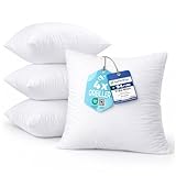 Flowen Coussin Canape 40x40 Lot de 4 Oreillers Decoratif Accessoires pour Sofa Decoration Aesthetic pour Salon et Exterieur Antiallergiques et Anti Acariens avec Taie d'oreiller en Polyester
