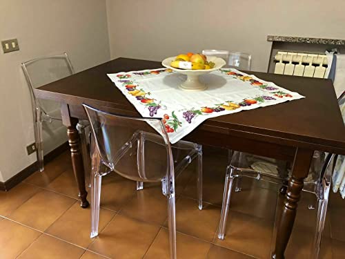 Mar.c.a. Design - Table Salle à Manger rectangulaire Extensible Bois Massif 140-220 cm Table Bois Noyer Pieds tournés Style Arte povera Made in Italy