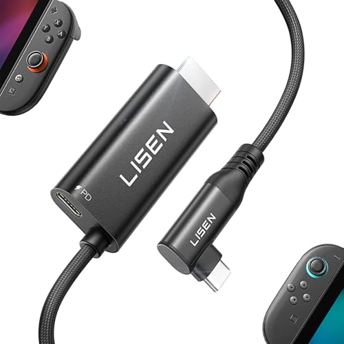 LISEN Switch2 HDMI ケーブル 2M【HDMI 4K@60Hz/Type-C PD100W充電】高精細・安定接続の映像処理チップ搭載 テレビ接続ケーブル【Switchドック不要】2025年新開発 2-in-1 USB HDMI 変換 直接T