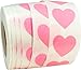 Pink Heart Stickers - 3/4 Inch Small Adhesive Labels, 500 Stickers per Roll for Valentine's Day, Crafts, Cards, Packaging, and DIY Decorations - Made in The USA