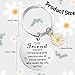 Amabro Friend Keychain - Funny Sunflower Keyring Gifts for Best Friends & BFFs - Unique Sister Birthday & (White)