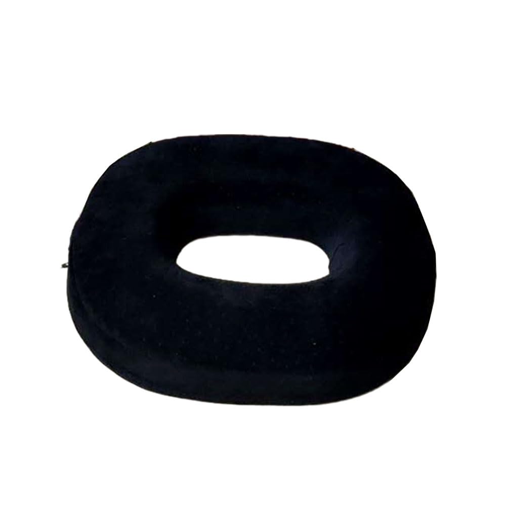 FANSU Memory Foam Seat Cushion, Comfort Donut Pillow Soft Hemorrhoid Cushion Ring Cushions for Pressure Relief for Home, Office or Car Chair Cushion (Black,43 * 35 * 7cm)