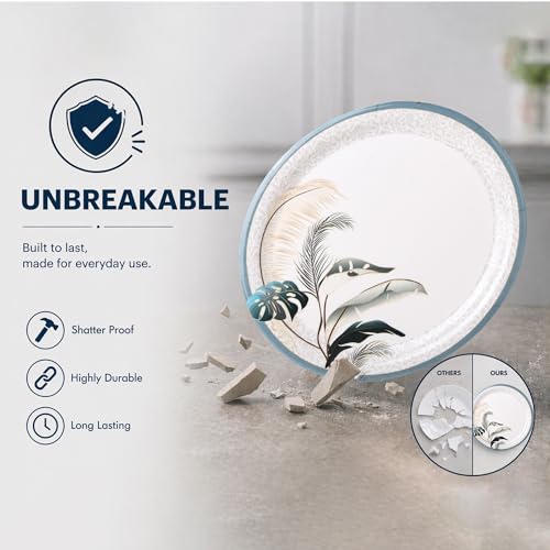 Image of Golden Fish 31 Pcs Complete Dinner Set for 6 with Rice Plate | 6 Full Plates, 6 Quarter Plates, 6 Veg Bowls, 2 Donga with Lid, 2 Serving Spoons & 6 Eating Spoons | Full Meal Serving Combo