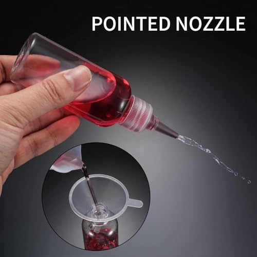 Miniatura 6 de Gaomoeny 10 Piezas Botellas Pequeñas De Plástico 5 Piezas 100 Ml, 5 Piezas 60 Ml , Botella Dispensadoras De Exprimir Vacía, Con Embudos, Etiquetas, Bolígrafos