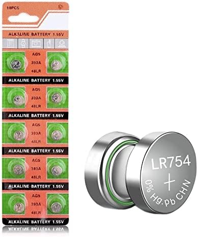 Cotchear AG5 Button Cell Battery 393A LR754 SR48 AG5 Alkailine Coin Batteries [10Pcs/Pack]