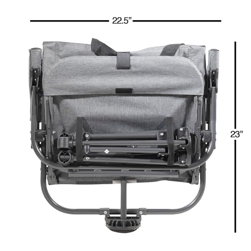 Zenithen Outdoor/Indoor Folding Portable Lawn 360 Swivel Chair with Armrests (Blue Grey) - Image 7