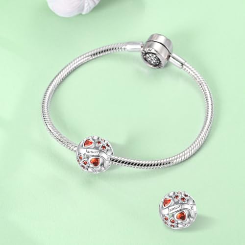 925 Sterling Silver Lucky Clover Birthstone Charms for Bracelets Dangle Pendant with 5A Cubic Zirconia Compatible Pandora Bracelets, Ladies Birthday Gift by ChenYuTe - Image 4