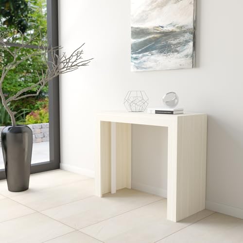 Ve.CA-ITALY – Mesa consola extensible hasta 3 m para la Cocina, de diferentes colores, muebles de cocina, decoración del hogar alerce blanco
