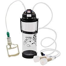 Portable Manual Milking Machine Double Head Milker for Sheep Goat Cow Milking Kit,Black