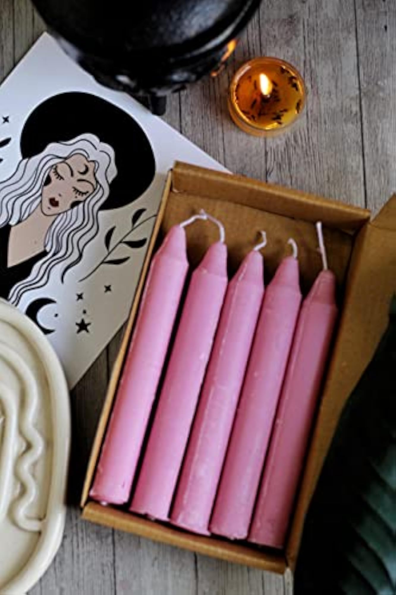 Mini Pink Taper Candle for Home Decor