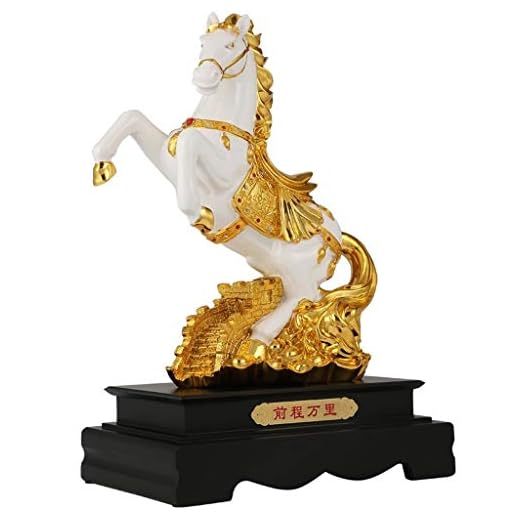 Skulptur Resin Zodiac häst dekoration hem sovrum vardagsrum kontor feng shui hantverk företag butik öppning gåva 13 * 7.5 * 18.5 tum Skrivbordsprydnad