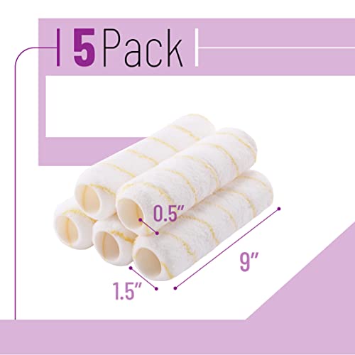 Bates Choice Bates- Paint Roller Covers, 9 Inch Roller Covers, Pack Of 5, Covers For Paint Rollers, Naps For Paint Roller Brush, Roller Naps, House Painting Supplies thumb #1